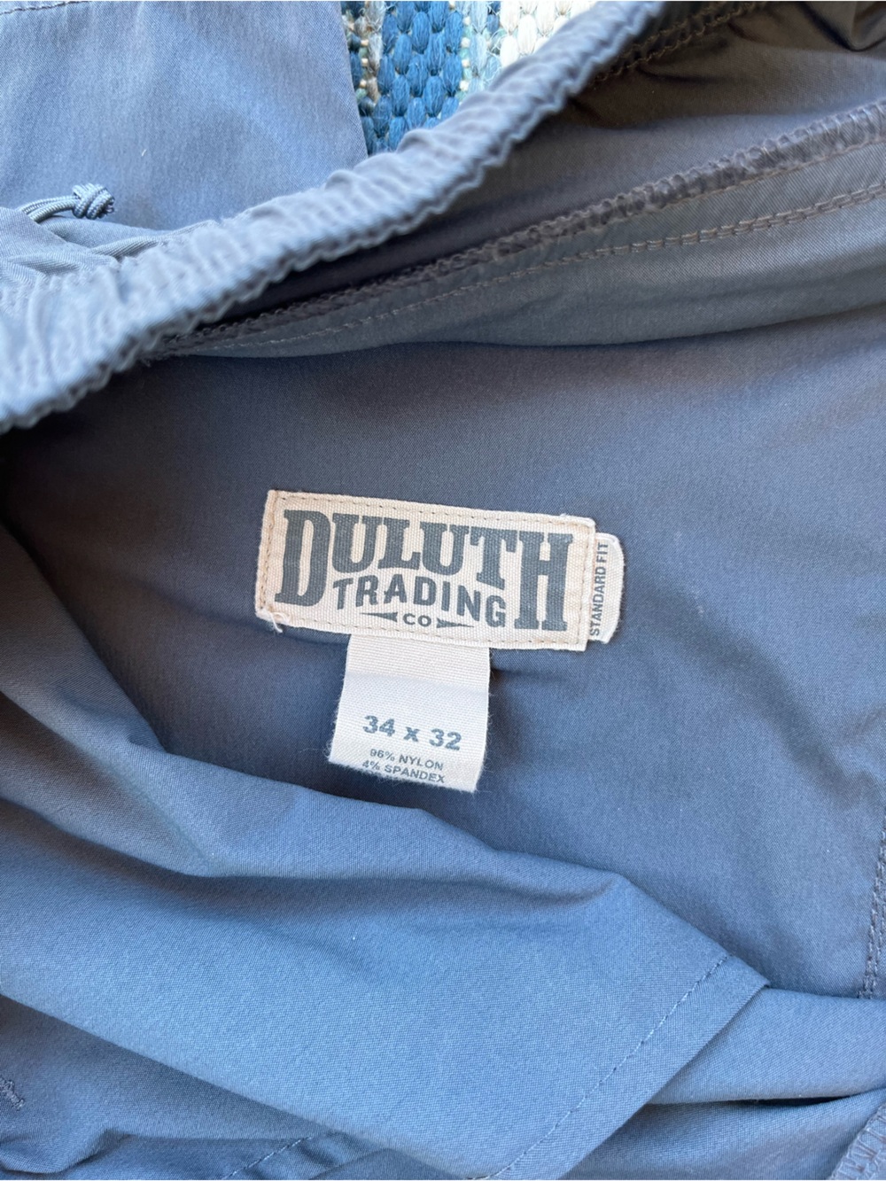 Duluth Trading Co Men’s Size 34x32 Blue Elastic-Waist Nylon Quick Dry Pant - Picture 5 of 6